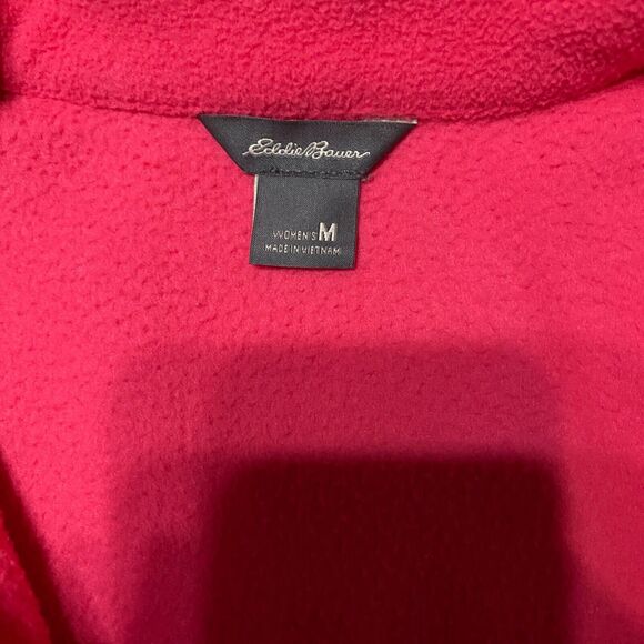 Jacket Fleece Pullover M Hot Pink 1/4 Zip Cuddly Eddie Bauer Activewear Soft - Picture 7 of 8